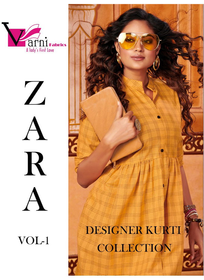 VARNI ZARA VOL 1 LATEST EXCLUSIVE DESIGNER COTTON CHEX CASUAL WEAR KURTI COLLECTION 